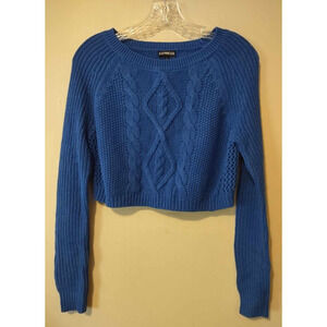 Express Royal Blue Crop Sweater Size XS